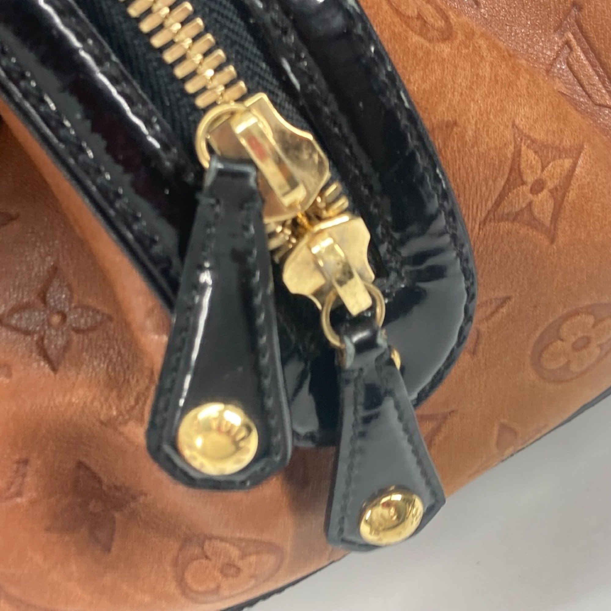 Louis Vuitton M95299 Monogram emboss Hand Bag Bag 2WAY Shoulder Bag Crossbody Duffle Bag Brown