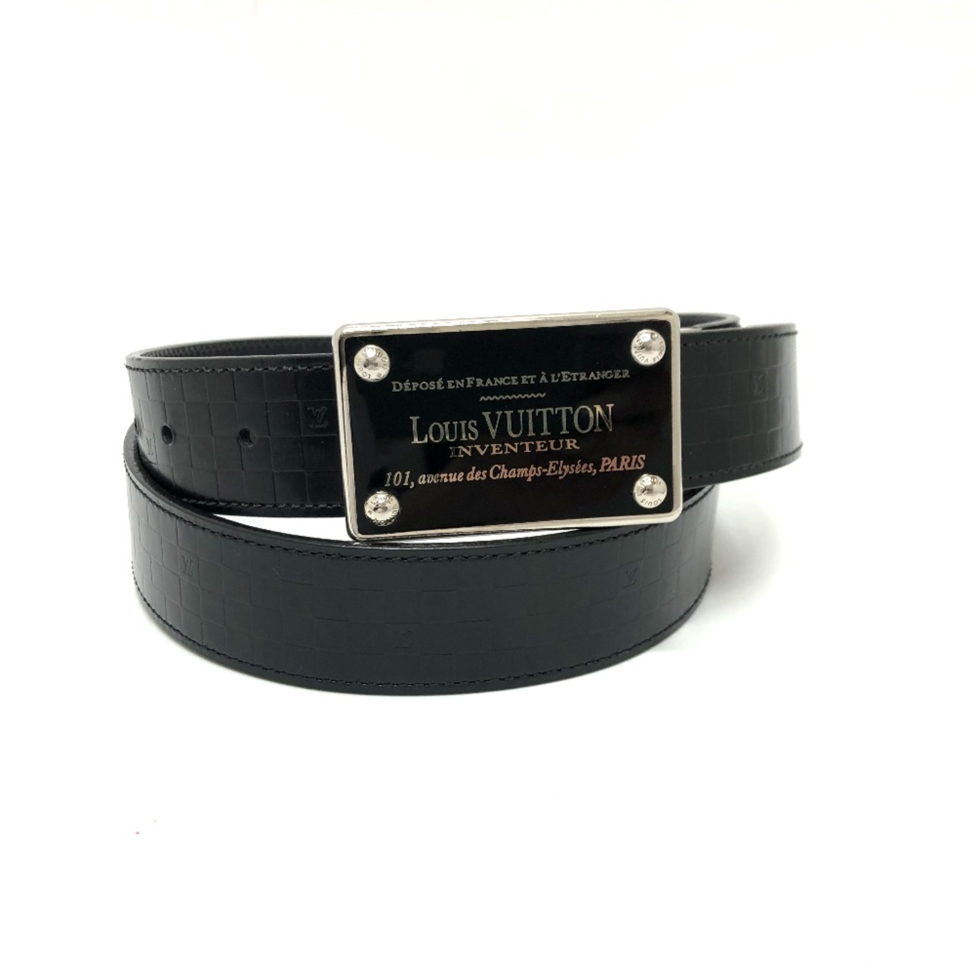 Louis Vuitton M6820 35MM belt belt Black SilverHardware