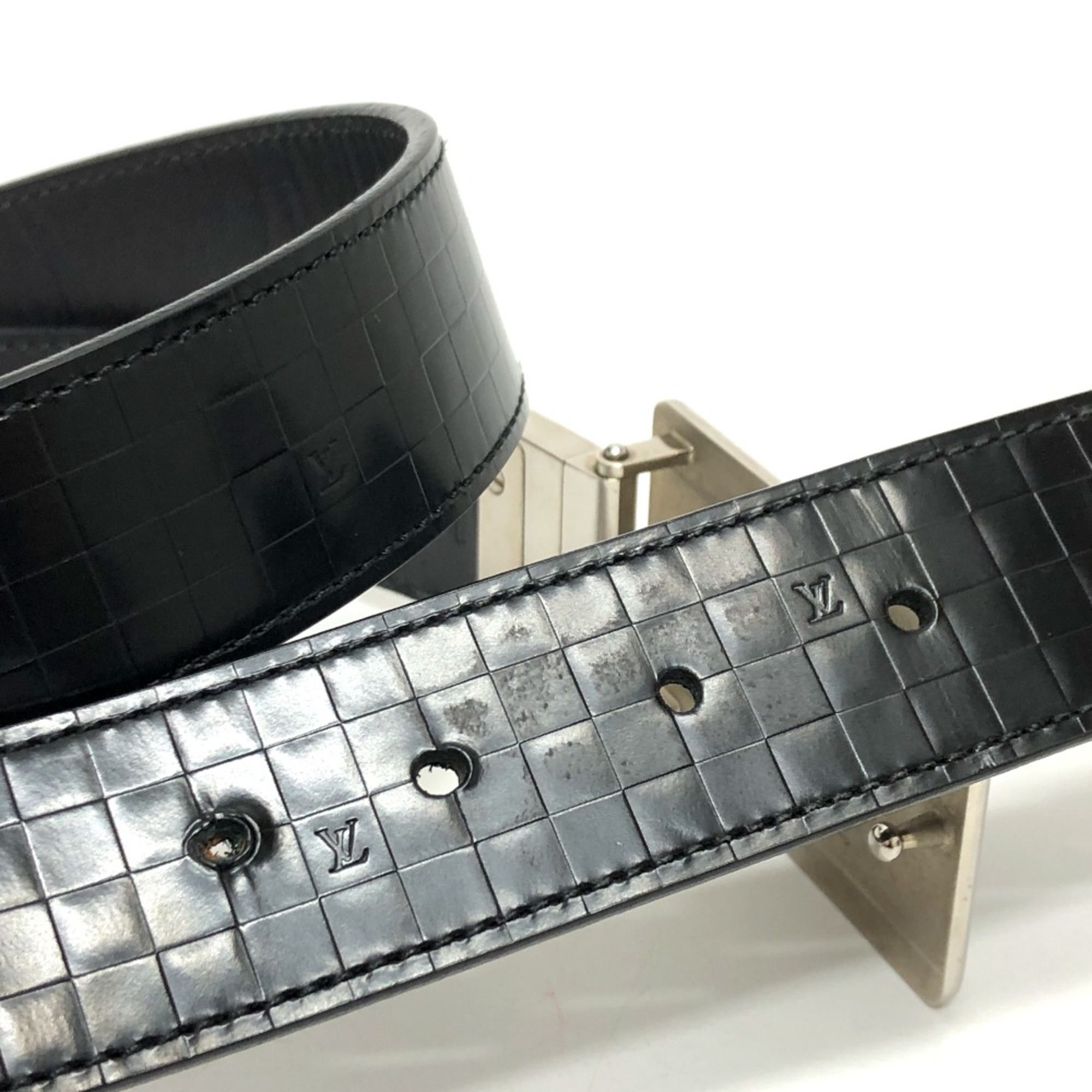 Louis Vuitton M6820 35MM belt belt Black SilverHardware