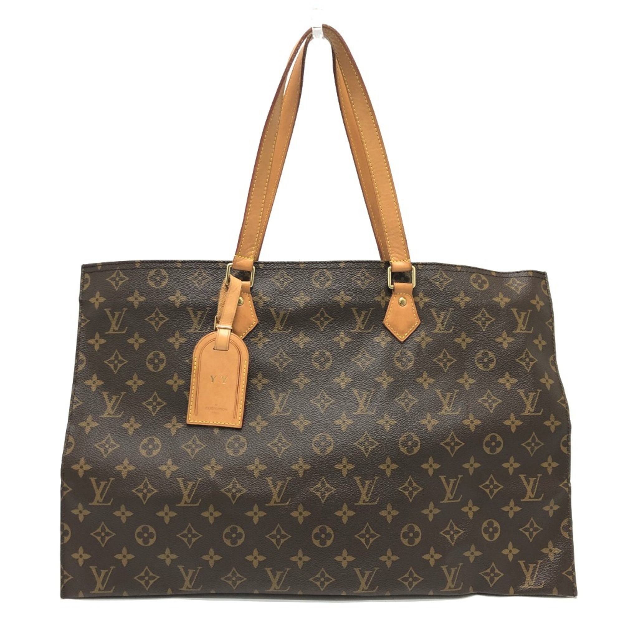 Louis Vuitton M47028 Monogram Tote Bag Brown GoldHardware