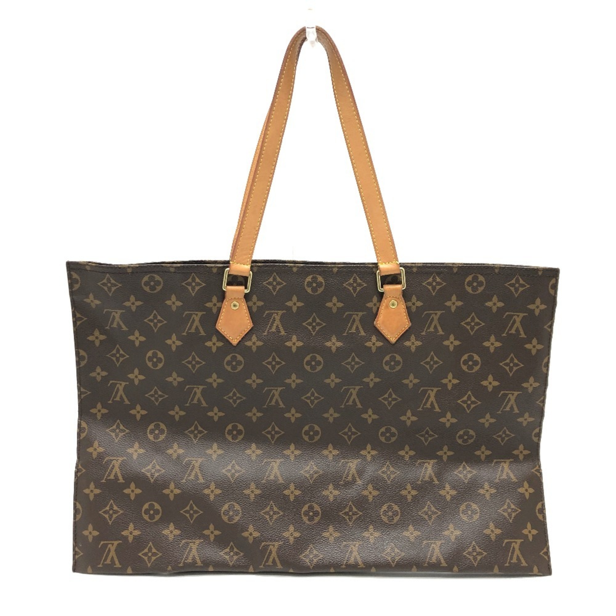 Louis Vuitton M47028 Monogram Tote Bag Brown GoldHardware