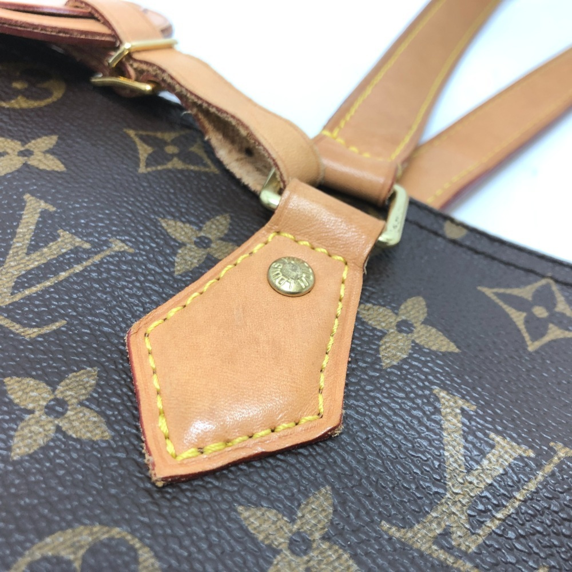 Louis Vuitton M47028 Monogram Tote Bag Brown GoldHardware