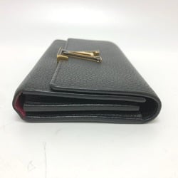 Louis Vuitton M61248 LV logo Bifold Long Wallet Black GoldHardware