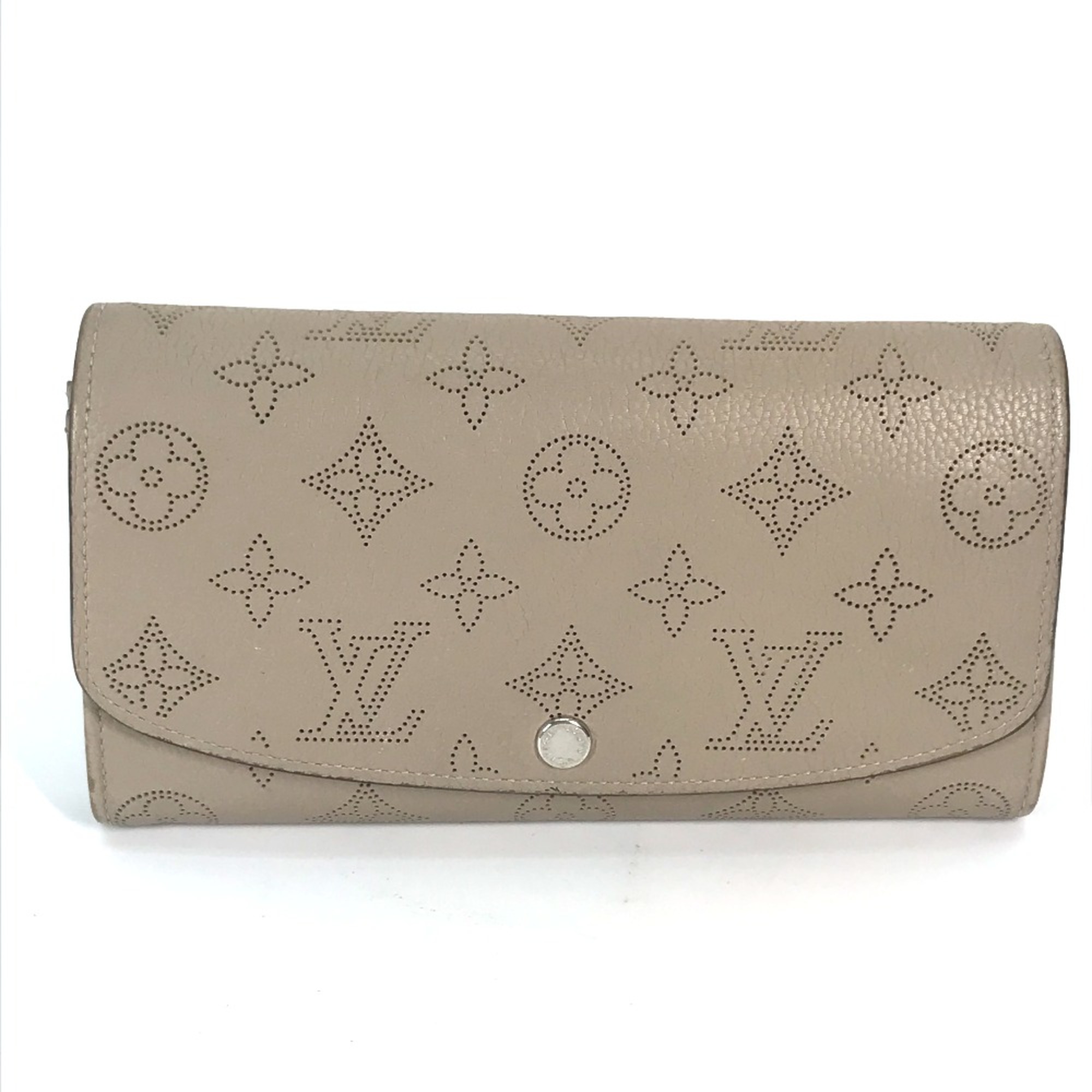 Louis Vuitton M60144 MonogramMahina Long Wallet Flap Long Wallet Galet Beige