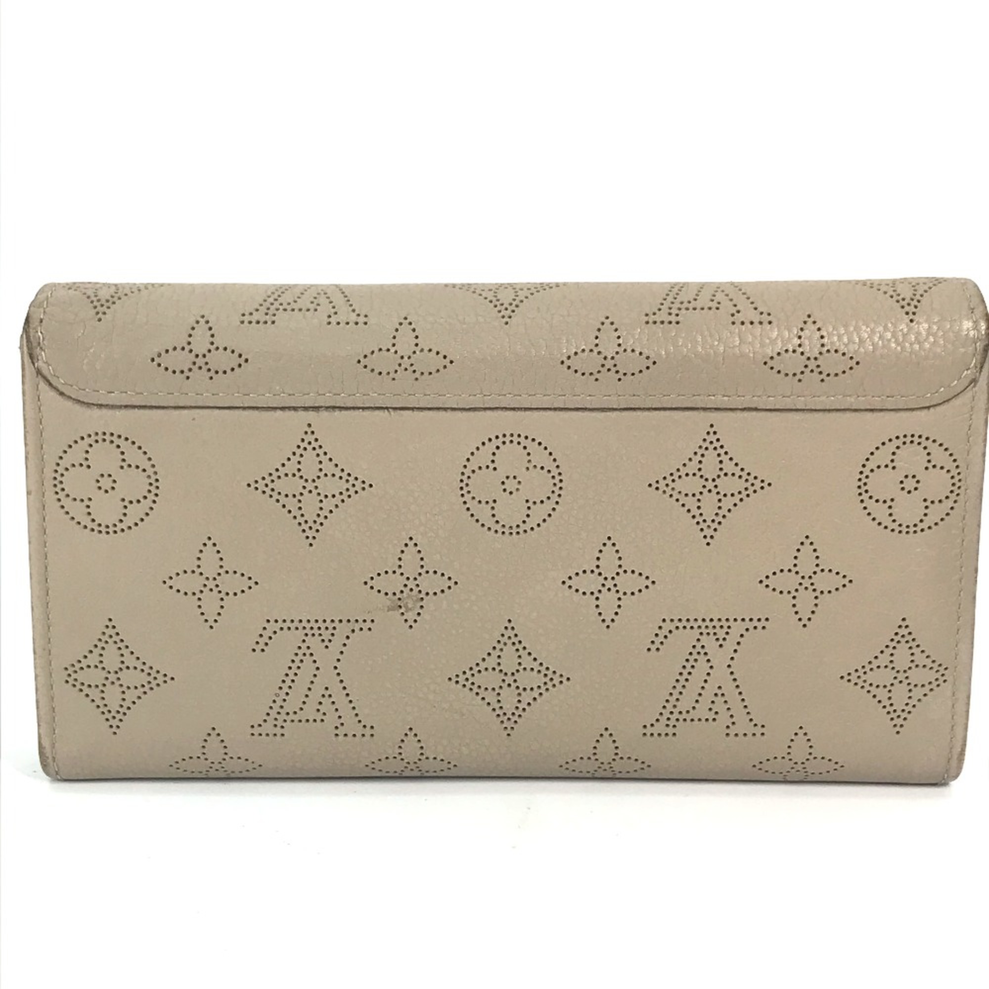 Louis Vuitton M60144 MonogramMahina Long Wallet Flap Long Wallet Galet Beige