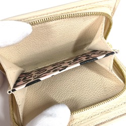 Louis Vuitton M80754 MonogramEmpreinte wild at heart leopard leopard Folded wallet claim Beige