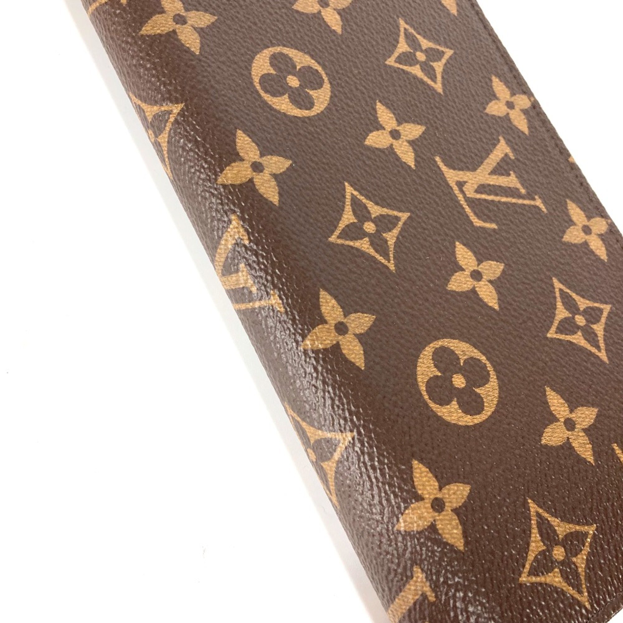 Louis Vuitton M41895 Monogram Zip Around Long Wallet Fuchsia Brown