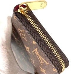 Louis Vuitton M41895 Monogram Zip Around Long Wallet Fuchsia Brown