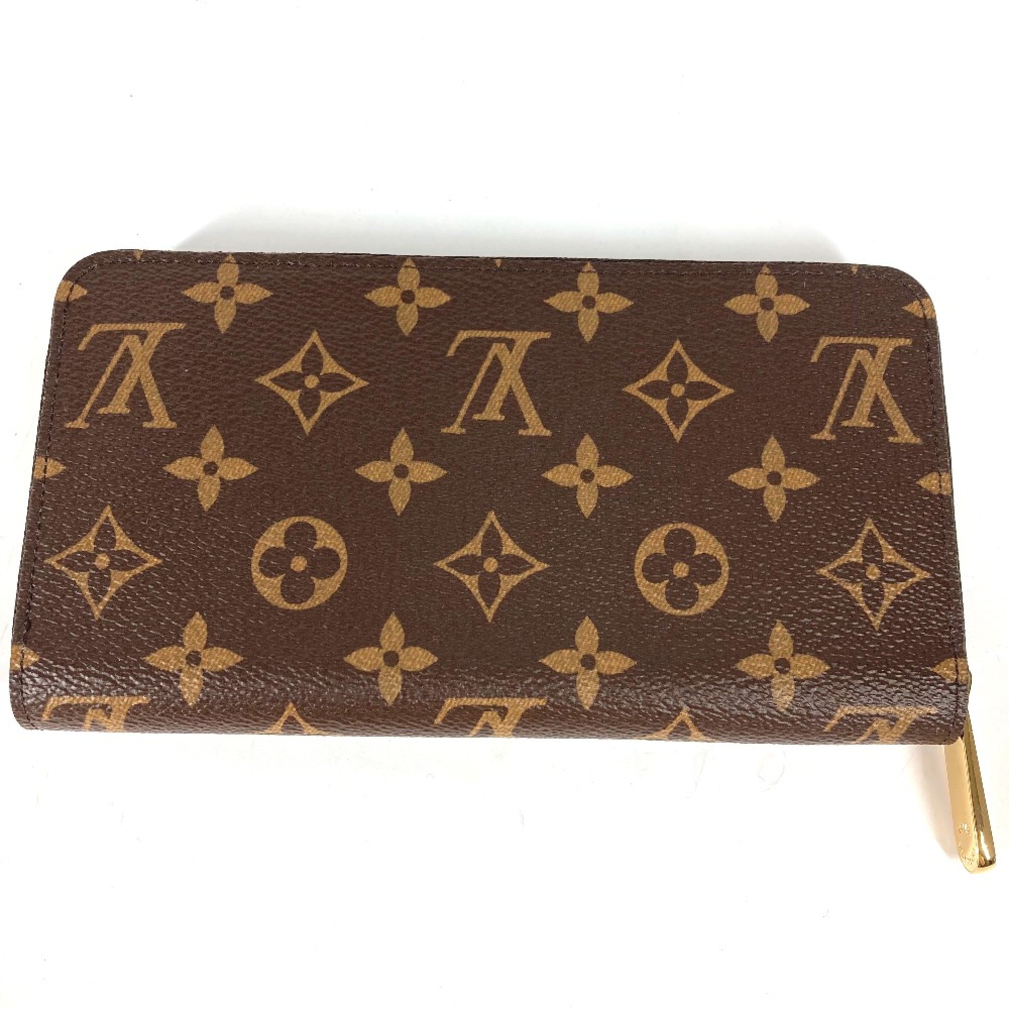 Louis Vuitton M41895 Monogram Zip Around Long Wallet Fuchsia Brown