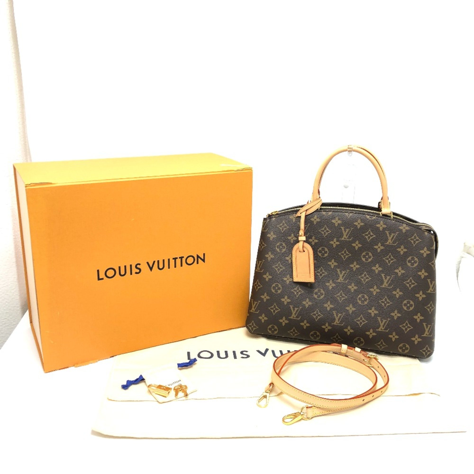 Louis Vuitton M45898 2WAY bag Hand Bag Brown Red/GoldHardware