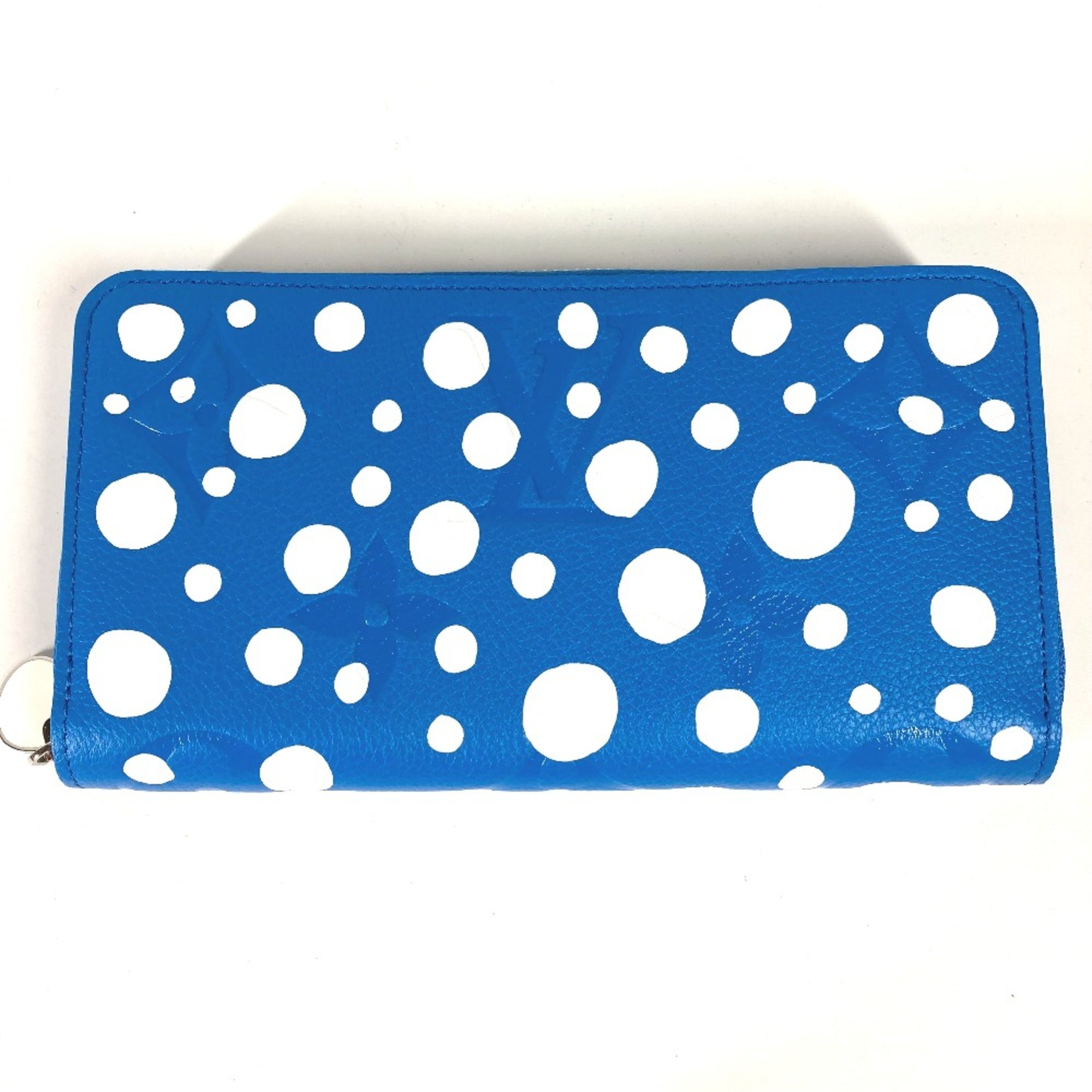 Louis Vuitton M81954 LV x YK Yayoi Kusama collaboration MonogramEmpreinte Long Wallet blue White