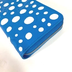 Louis Vuitton M81954 LV x YK Yayoi Kusama collaboration MonogramEmpreinte Long Wallet blue White