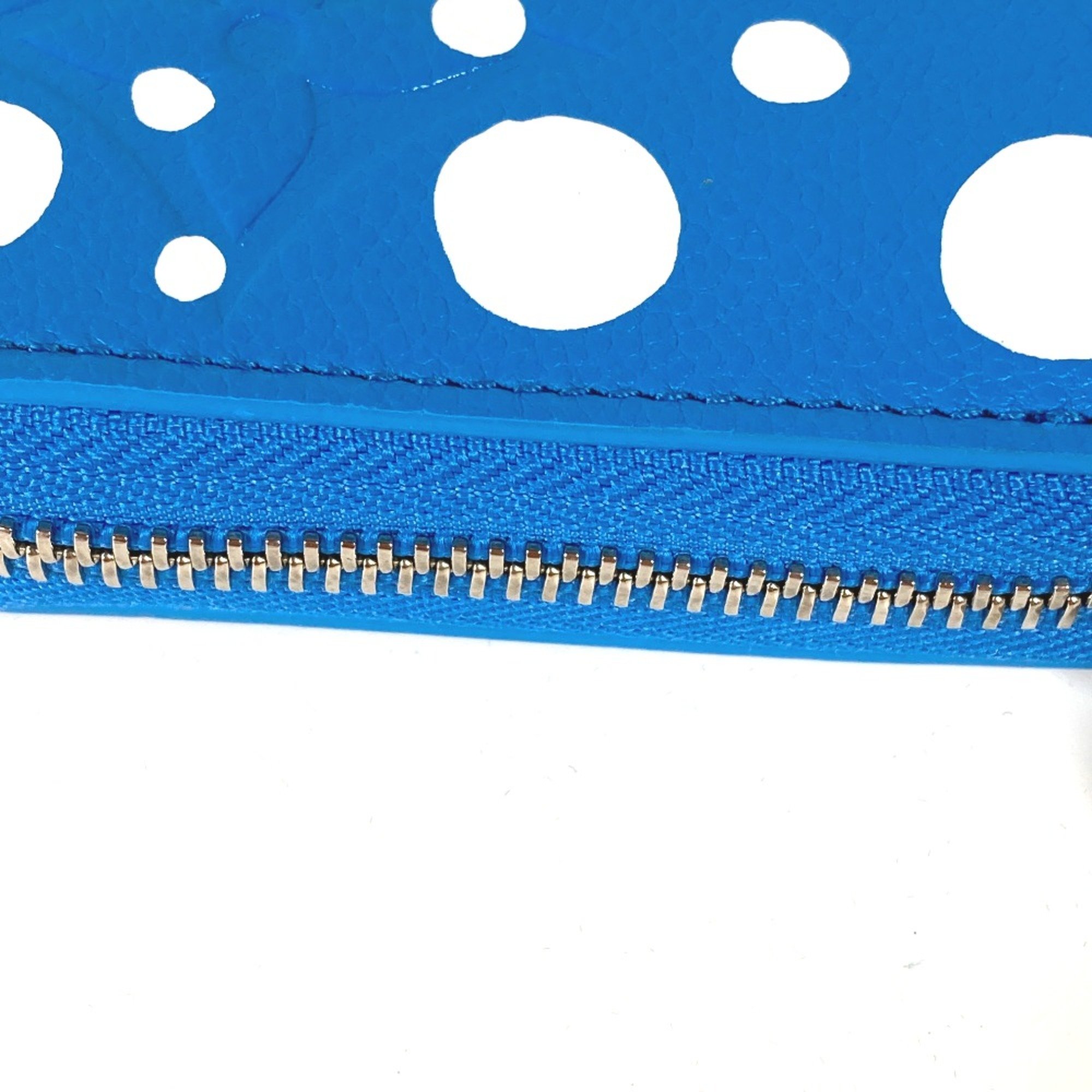 Louis Vuitton M81954 LV x YK Yayoi Kusama collaboration MonogramEmpreinte Long Wallet blue White