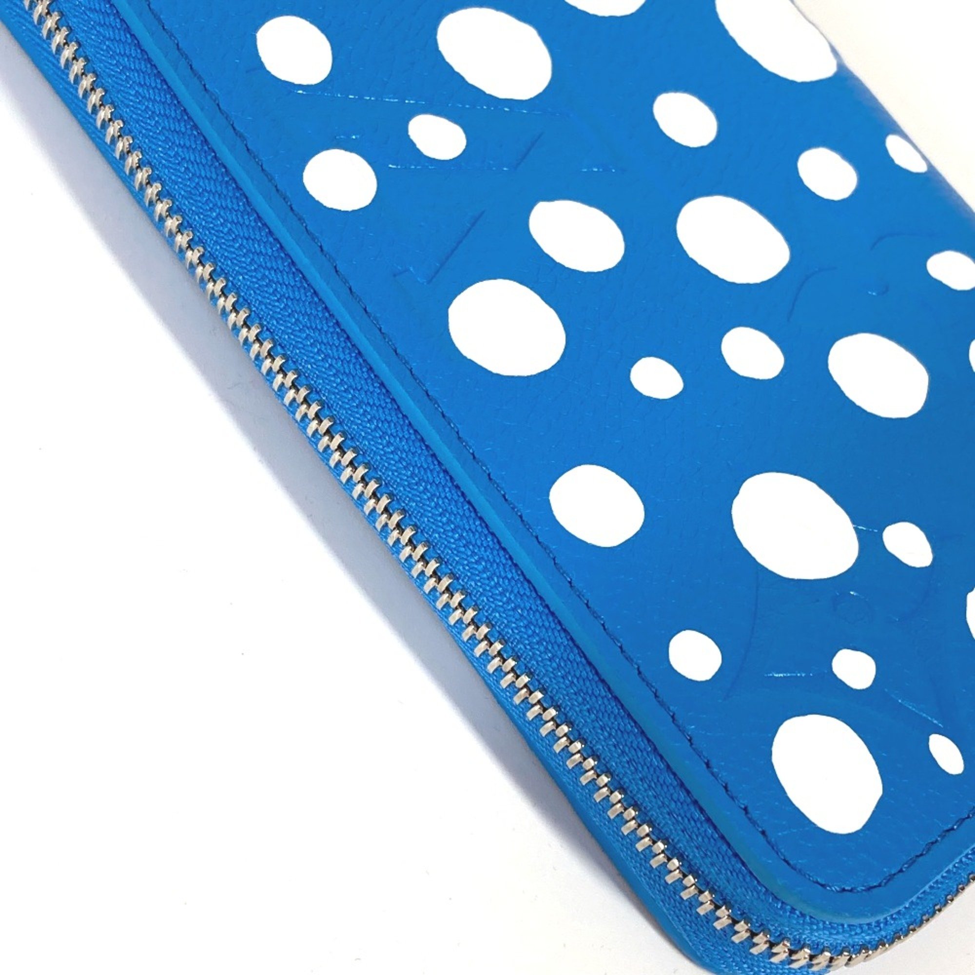 Louis Vuitton M81954 LV x YK Yayoi Kusama collaboration MonogramEmpreinte Long Wallet blue White