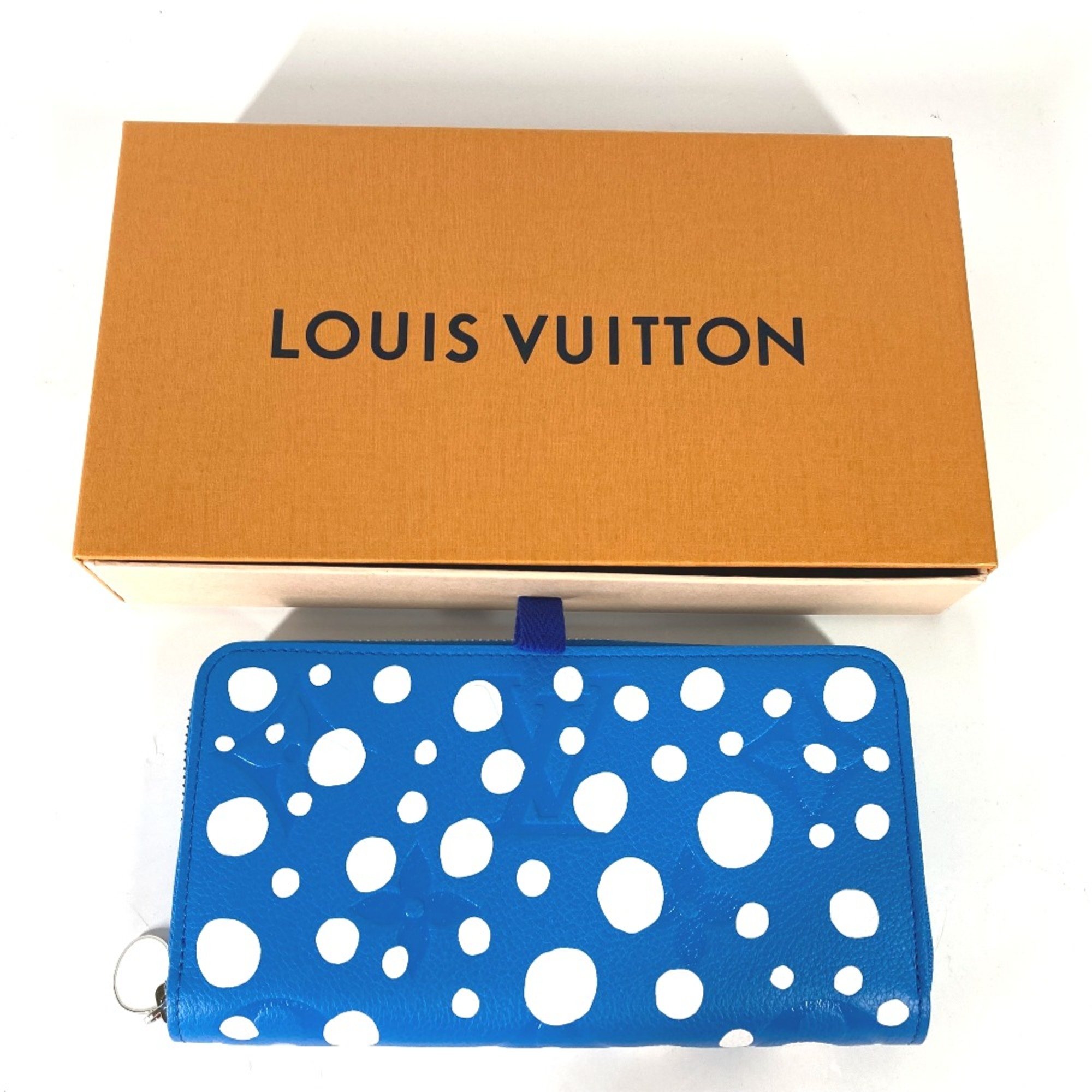 Louis Vuitton M81954 LV x YK Yayoi Kusama collaboration MonogramEmpreinte Long Wallet blue White