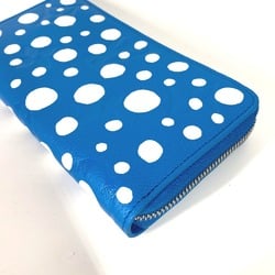 Louis Vuitton M81954 LV x YK Yayoi Kusama collaboration MonogramEmpreinte Long Wallet blue White