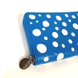 Louis Vuitton M81954 LV x YK Yayoi Kusama collaboration MonogramEmpreinte Long Wallet blue White