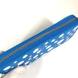 Louis Vuitton M81954 LV x YK Yayoi Kusama collaboration MonogramEmpreinte Long Wallet blue White