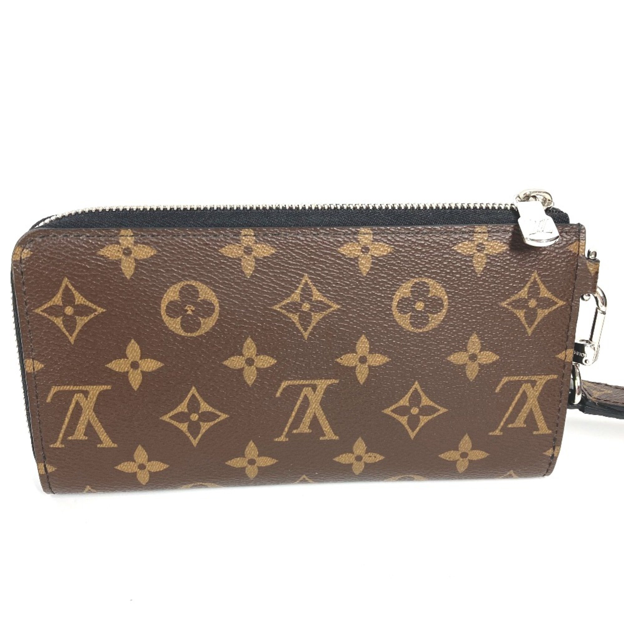 Louis Vuitton M69407 MonogramMacassar With strap Long Wallet Brown Black