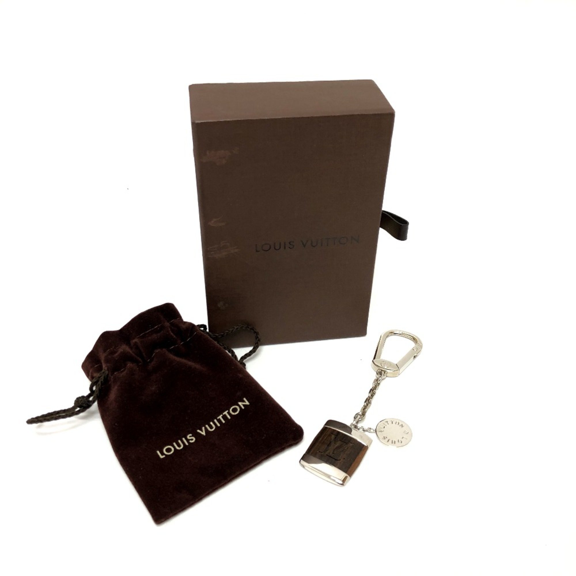 Louis Vuitton M65337 Key ring Bag Charm Brown Silver