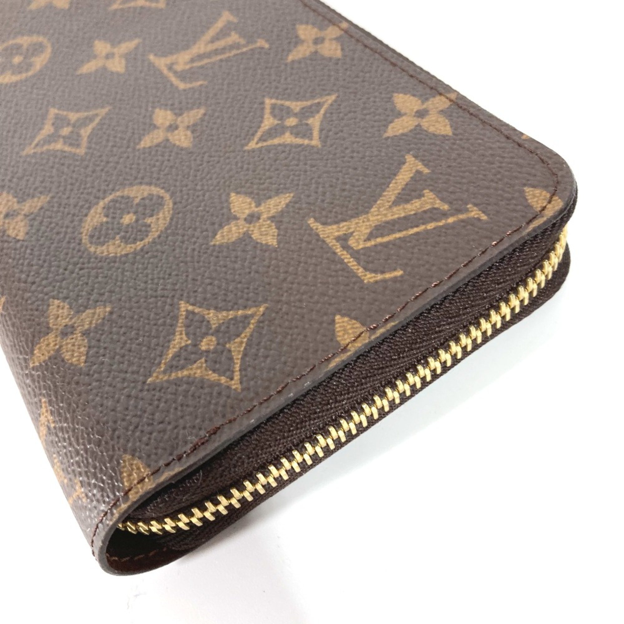 Louis Vuitton M42616 Monogram Zip Around Long Wallet Brown