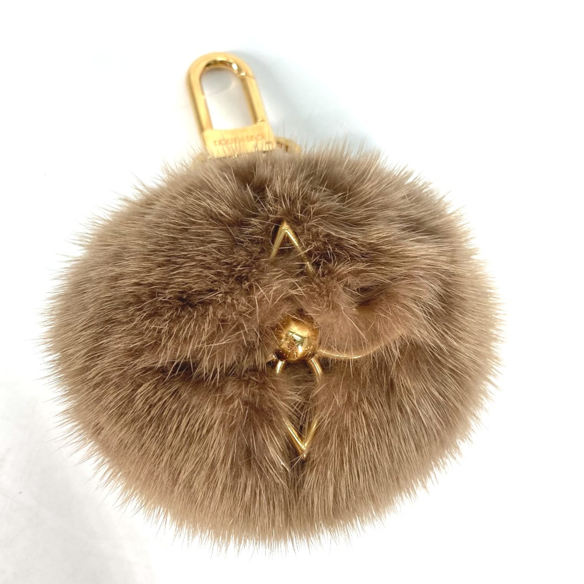 Louis Vuitton M01018 fur Bag Charm Key Holder Brown