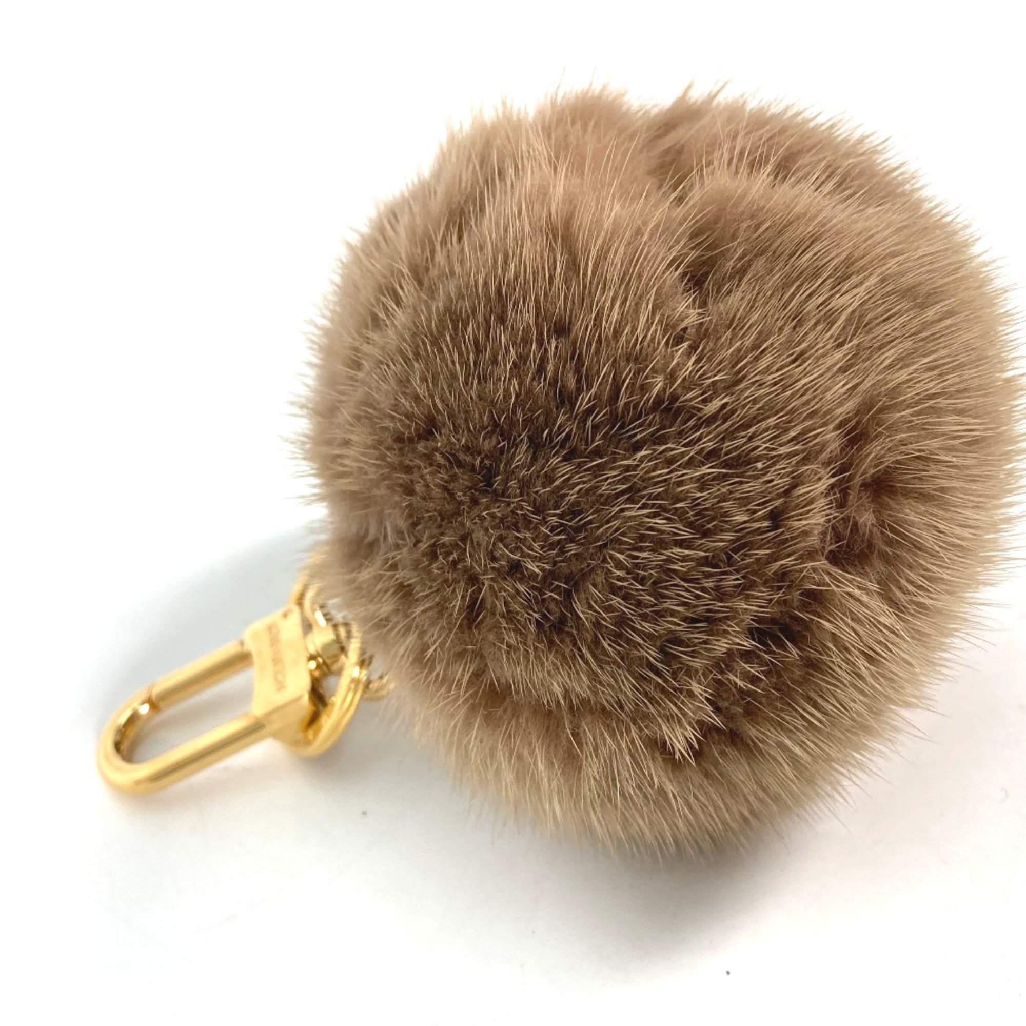 Louis Vuitton M01018 fur Bag Charm Key Holder Brown