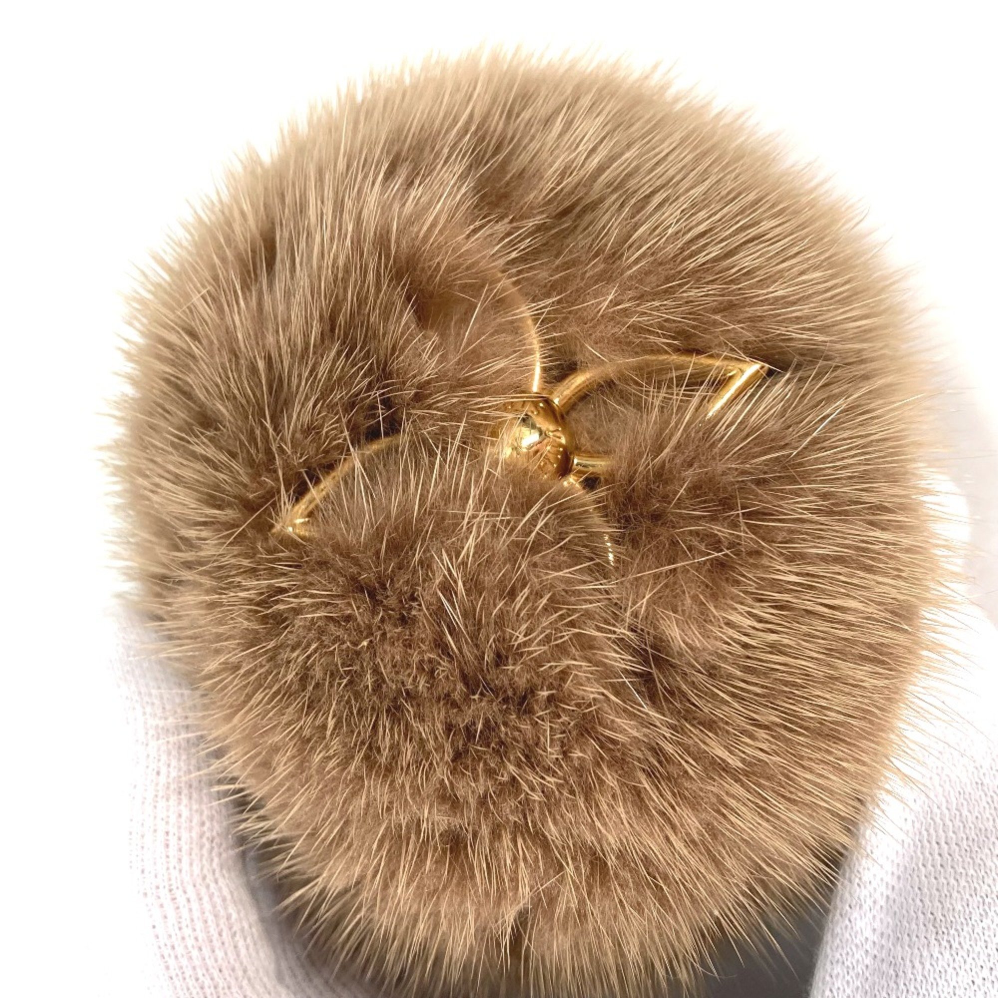 Louis Vuitton M01018 fur Bag Charm Key Holder Brown