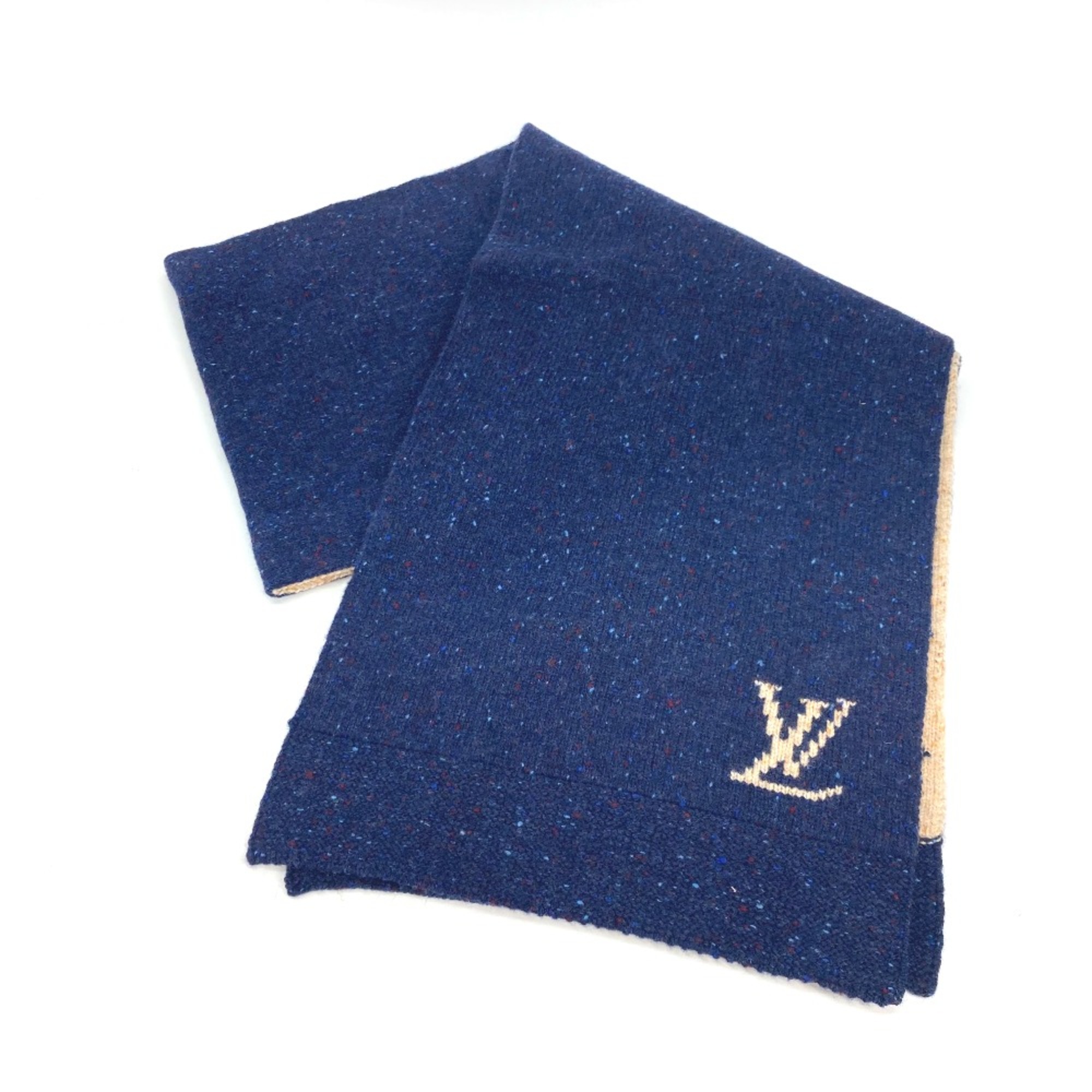 Louis Vuitton Monogram flower Scarf Navy Beige