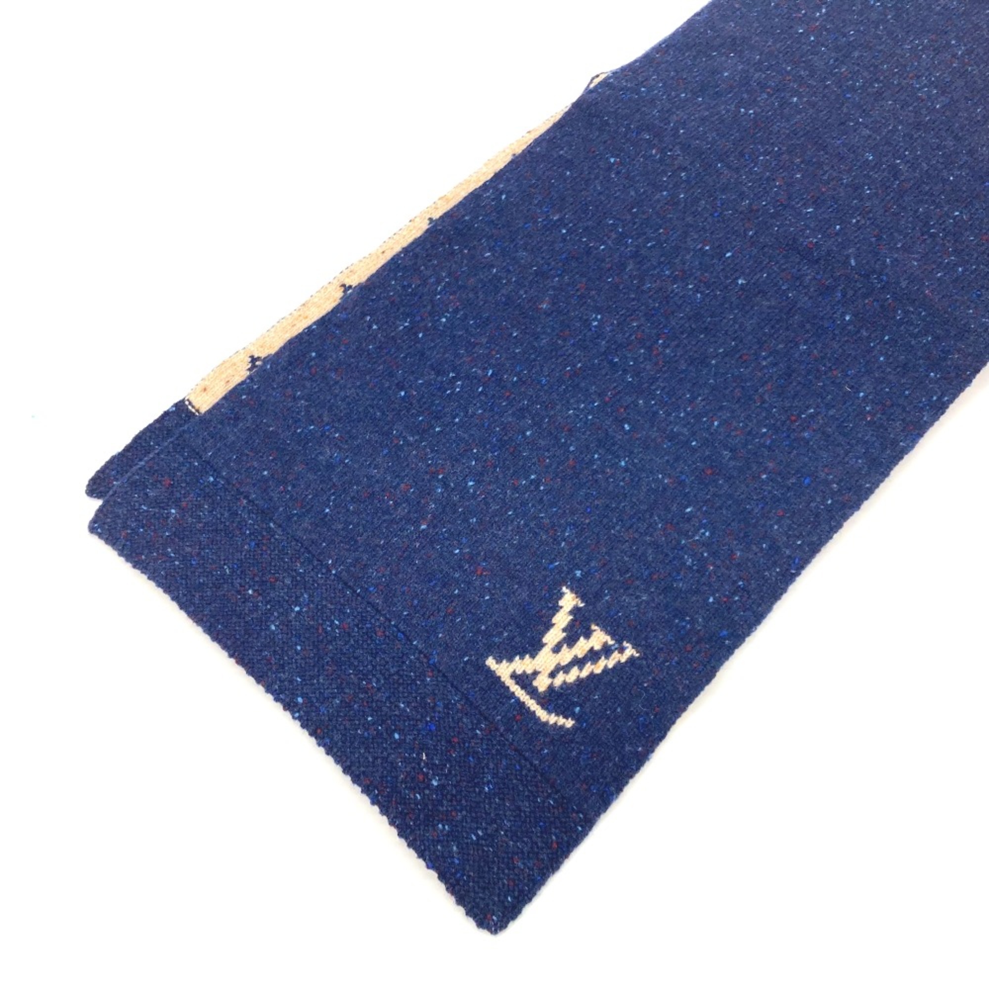 Louis Vuitton Monogram flower Scarf Navy Beige