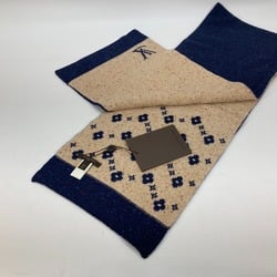 Louis Vuitton Monogram flower Scarf Navy Beige