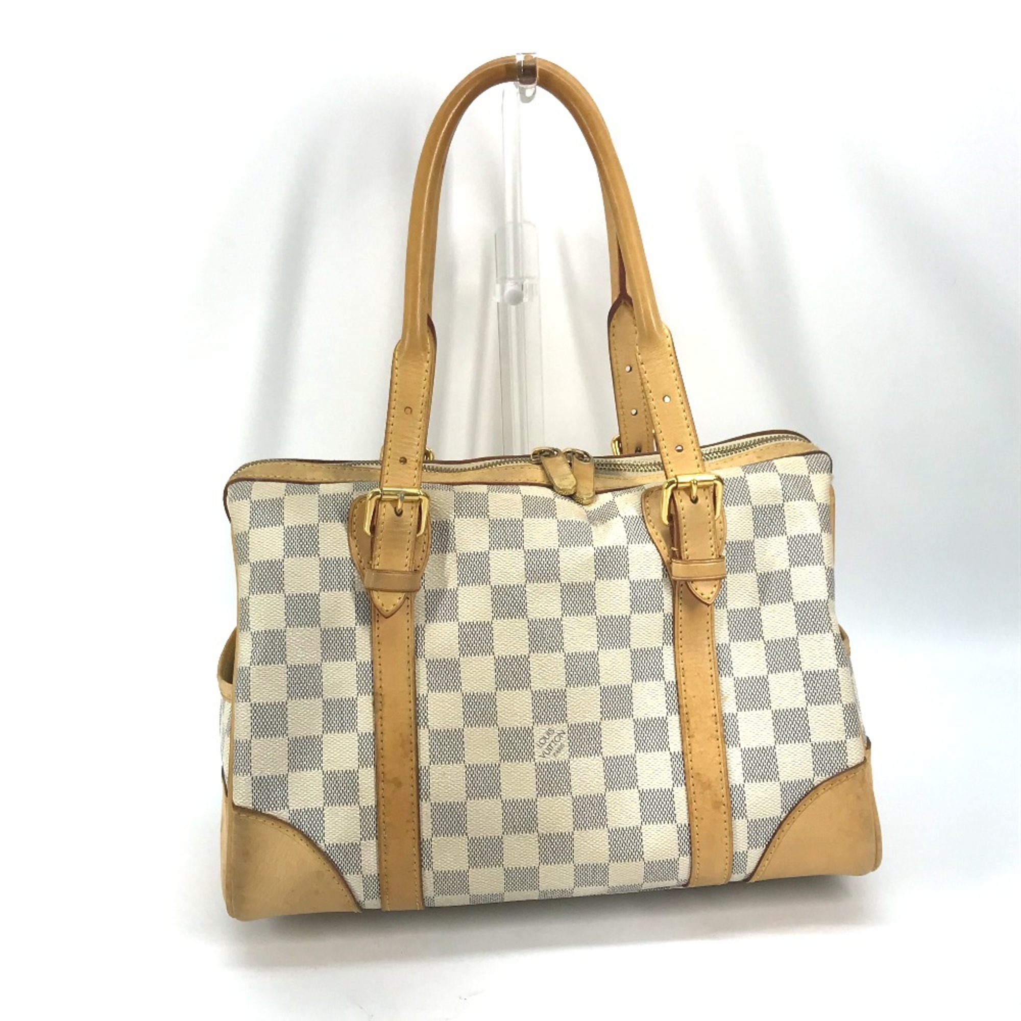 Louis Vuitton N52001 Damier Azur Mini Duffle Bag Hand Bag White