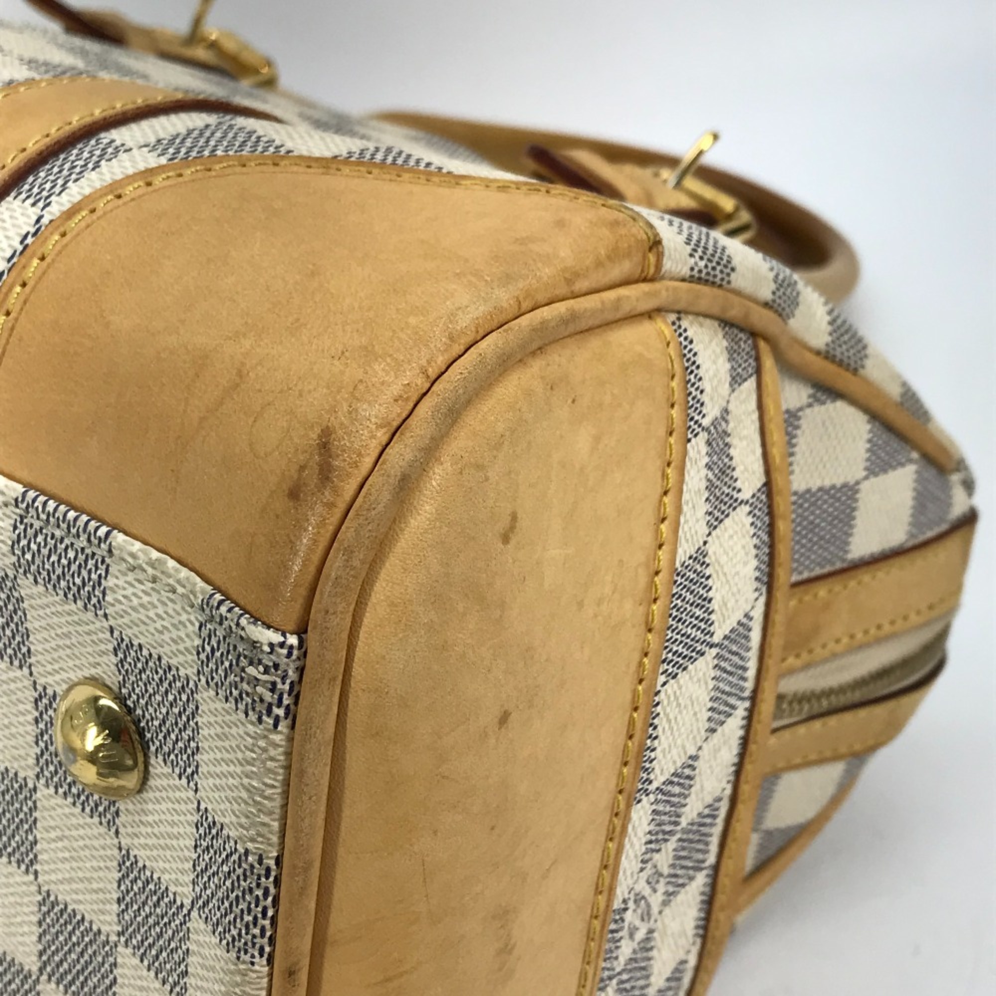 Louis Vuitton N52001 Damier Azur Mini Duffle Bag Hand Bag White