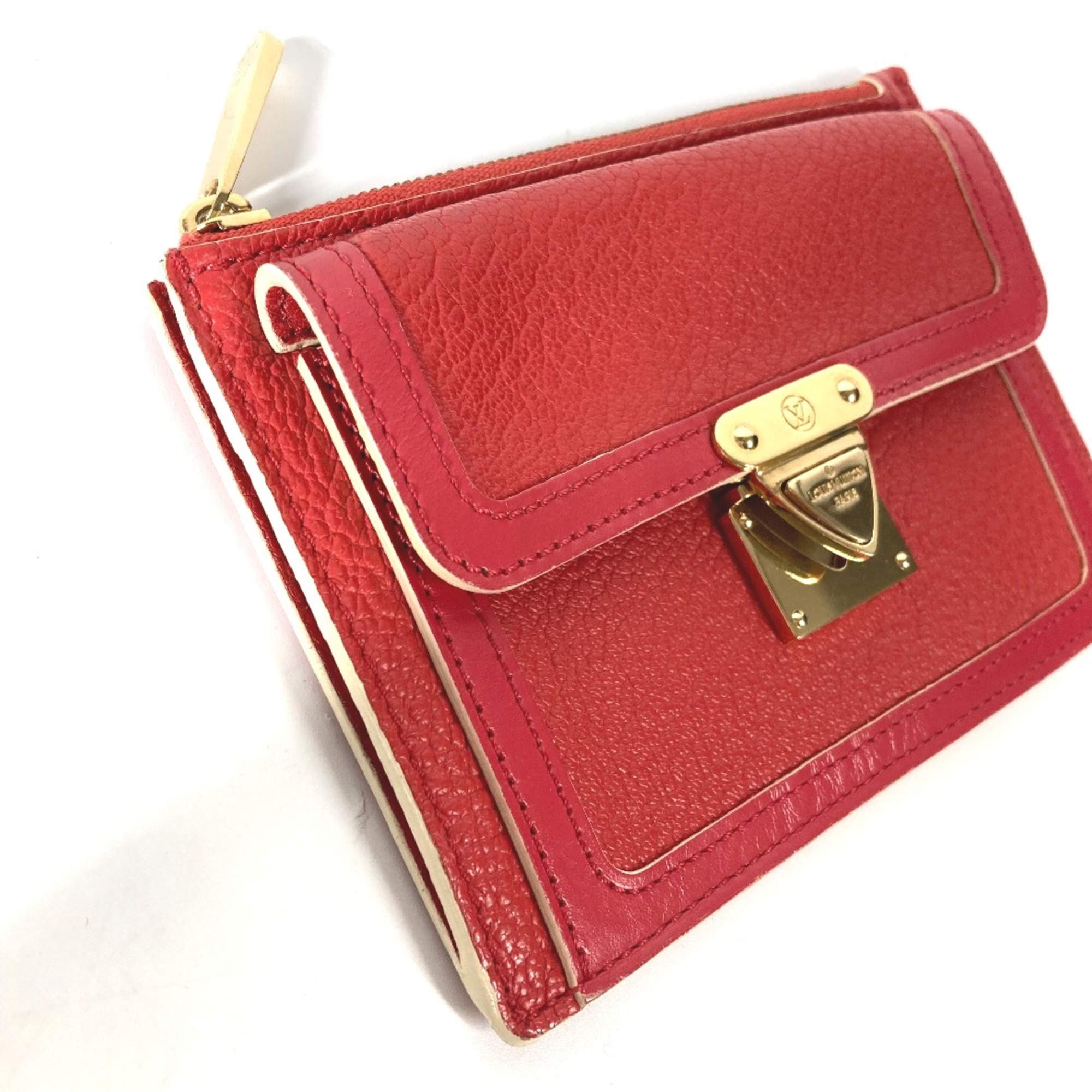 Louis Vuitton M91938 Suhali Coin Compartment Wallet coin purse Geranium Red