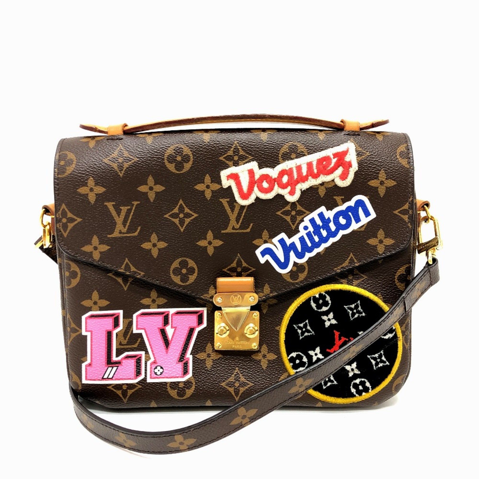 Louis Vuitton M43991 Patchies 2WAY bag Hand Bag Brown Multicolore/GoldHardware