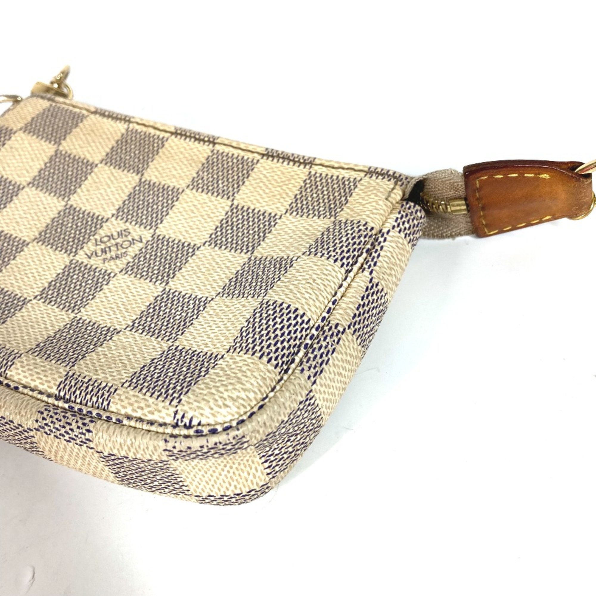 Louis Vuitton N58010 Damier Azur Chain bag  bag  pouch Hand Bag White