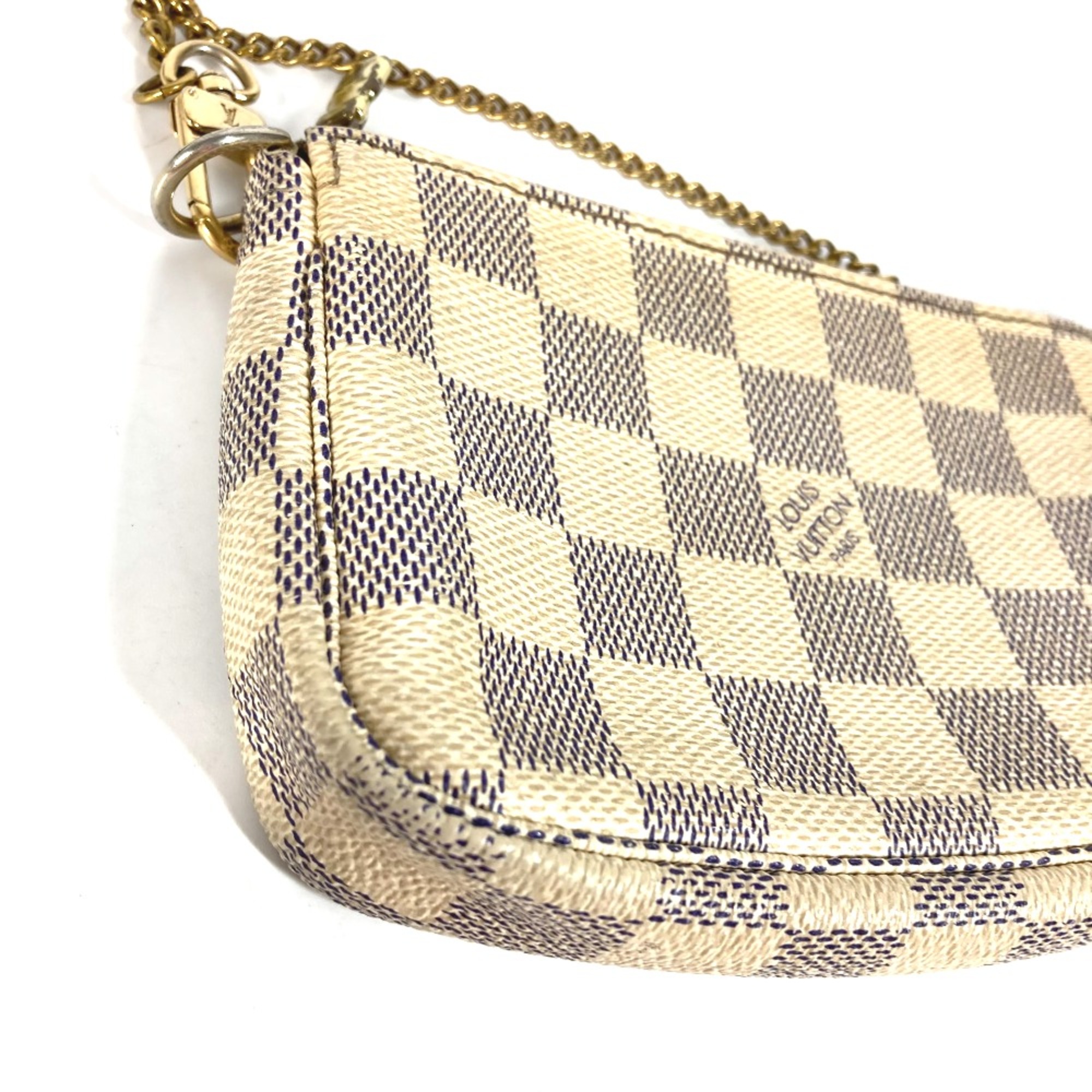 Louis Vuitton N58010 Damier Azur Chain bag  bag  pouch Hand Bag White