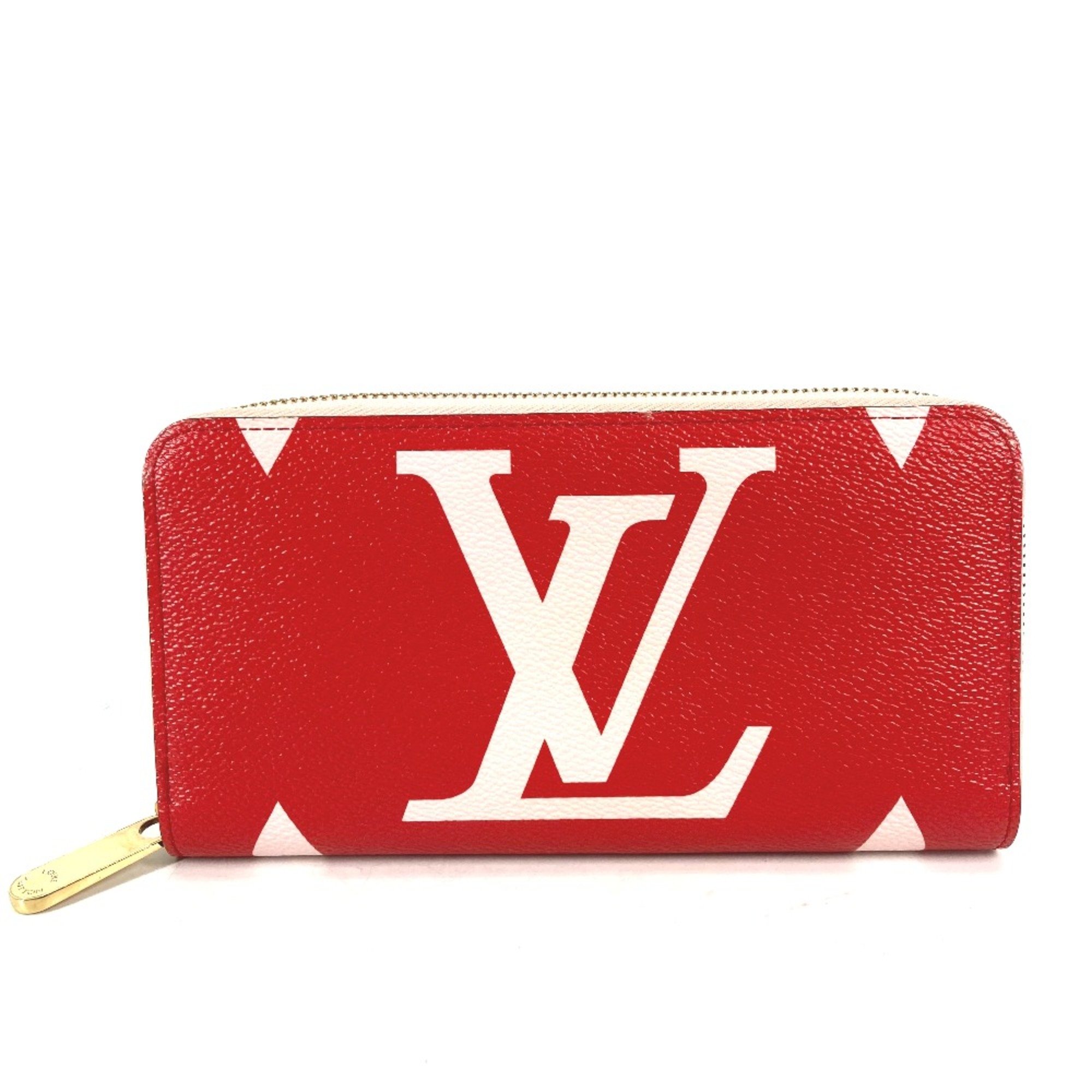 Louis Vuitton M67550 Monogram-Giant Zip Around Long Wallet Pink x Red