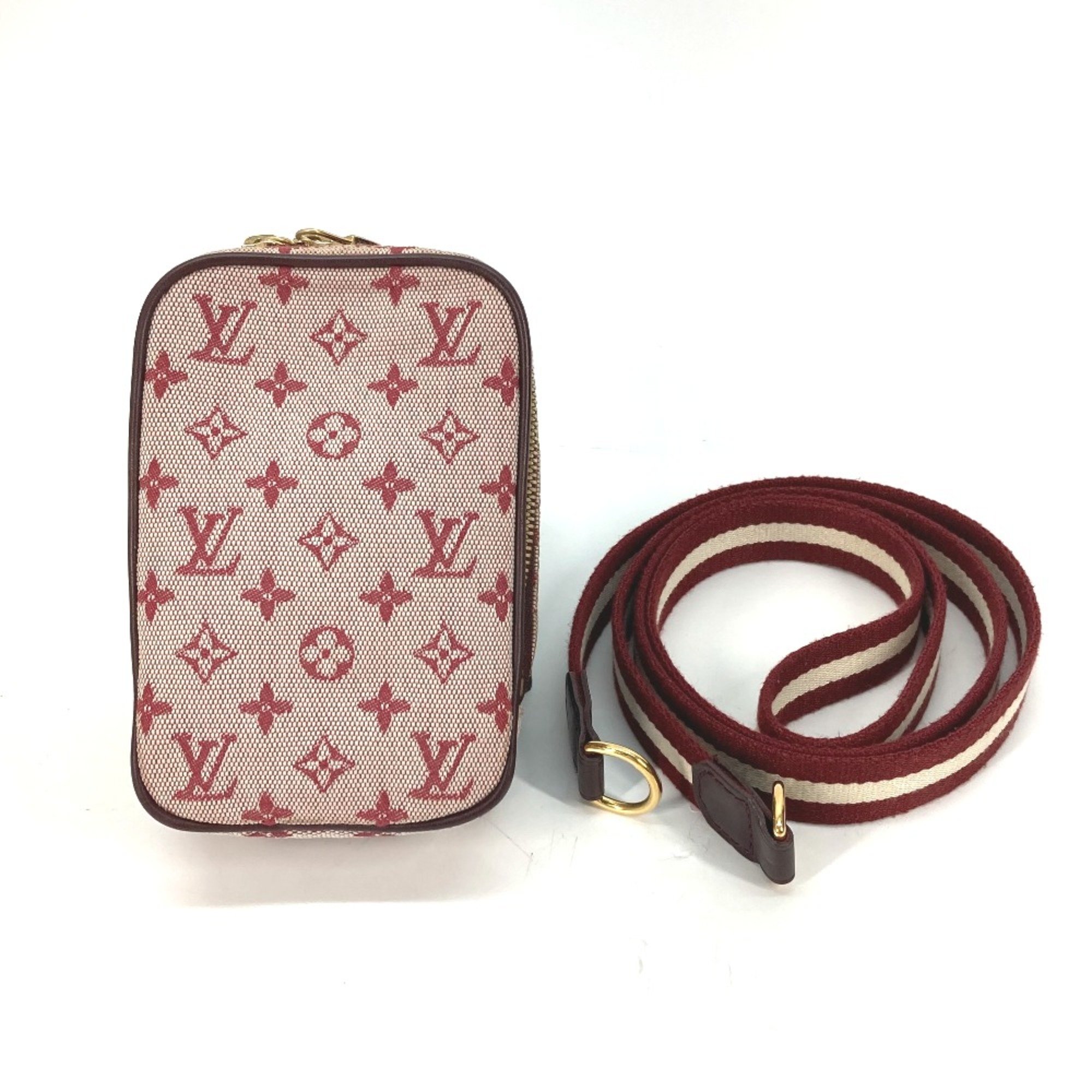 Louis Vuitton M60001 Monogram mini Shoulder Bag Pochette with strap Pouch Cherry Red