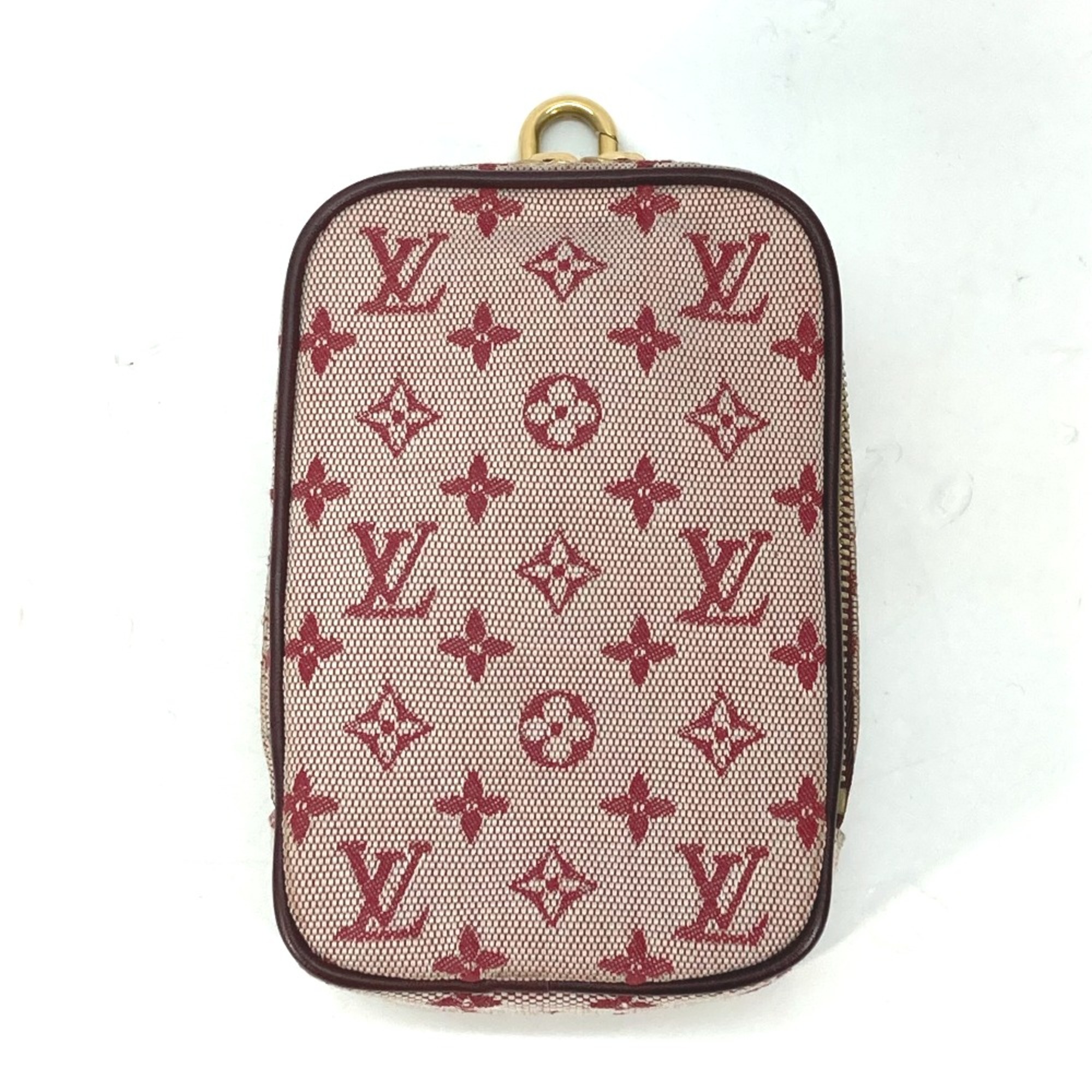 Louis Vuitton M60001 Monogram mini Shoulder Bag Pochette with strap Pouch Cherry Red