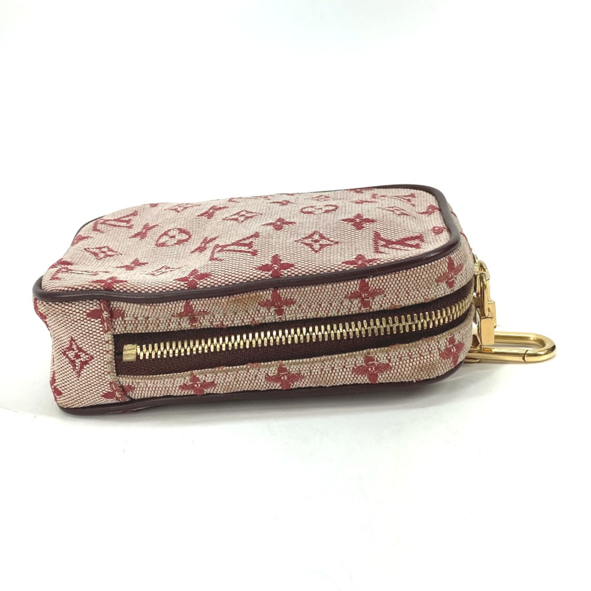 Louis Vuitton M60001 Monogram mini Shoulder Bag Pochette with strap Pouch Cherry Red