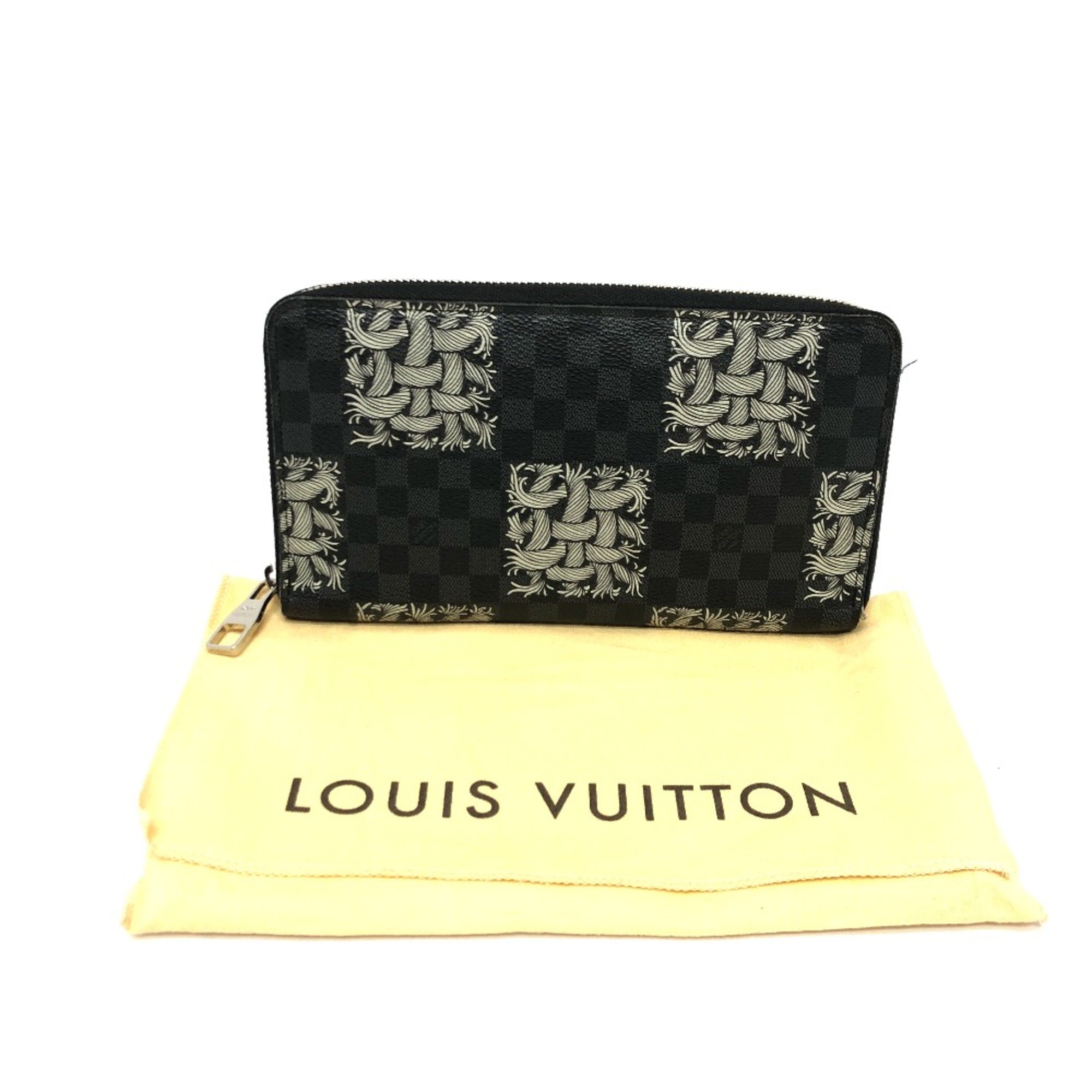 Louis Vuitton N61214 Graphite Zippy Organizer Long Wallet Black SilverHardware