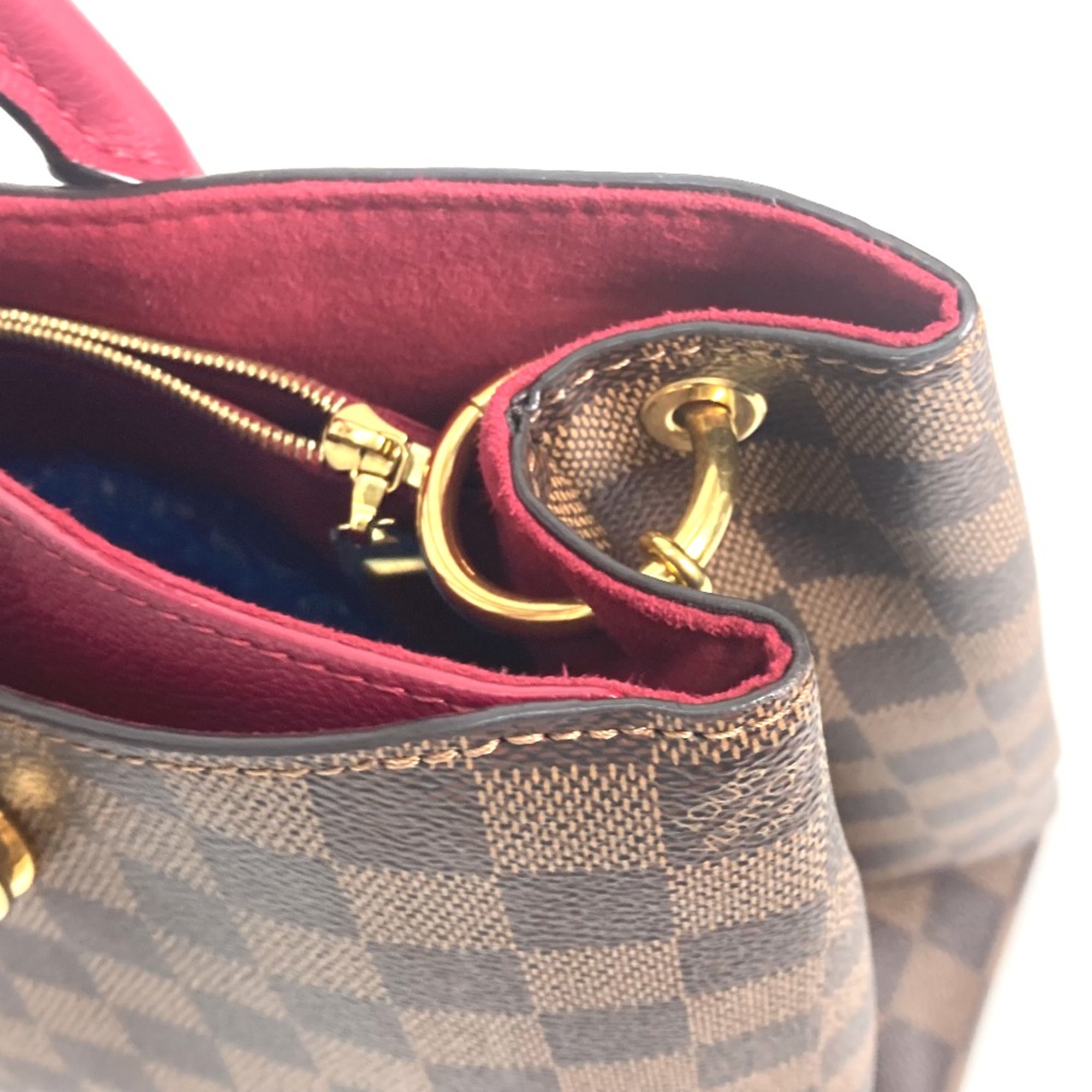 Louis Vuitton N40052 Riverside Damier LV Charm Tote Bag Shoulder Bag Shoulder Bag Hand Bag RedBased Brown