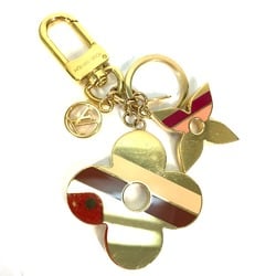 Louis Vuitton M78611 Monogram flower Bag Charm Key Holder Gold Brown