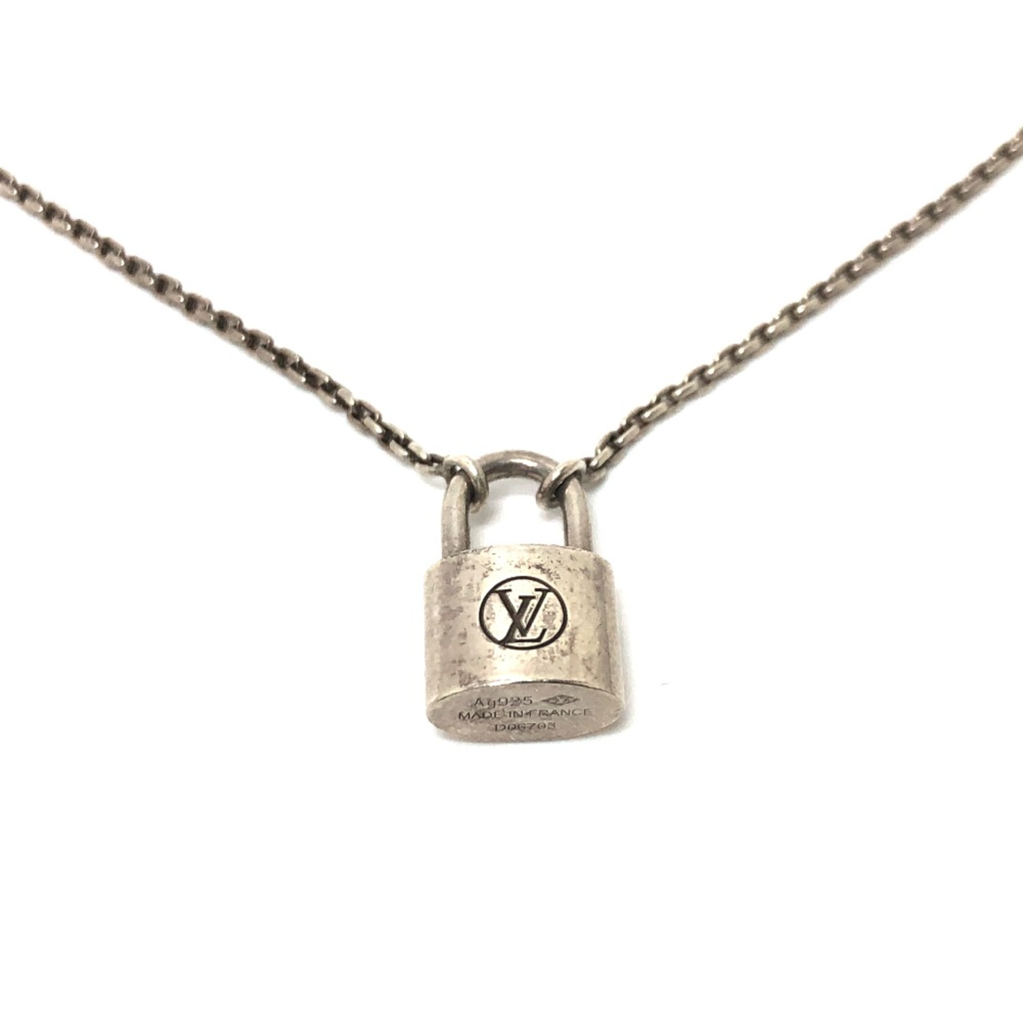 Louis Vuitton Q93559 Accessories padlock motif Necklace Silver