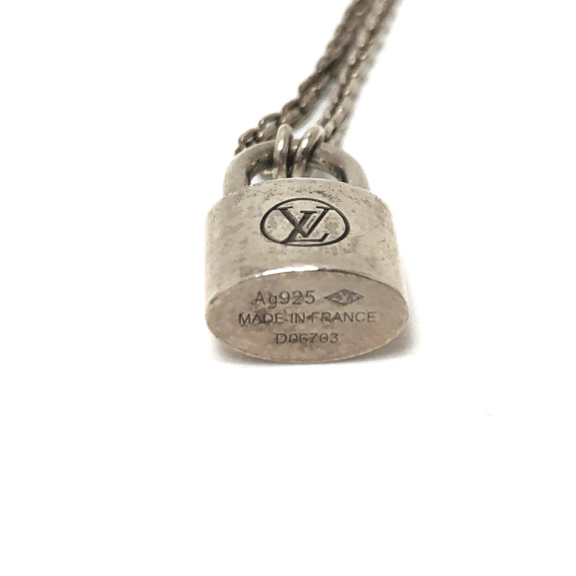 Louis Vuitton Q93559 Accessories padlock motif Necklace Silver