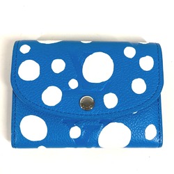 Louis Vuitton M81984 LV x YK Yayoi Kusama collaboration MonogramEmpreinte Trifold wallet blue White