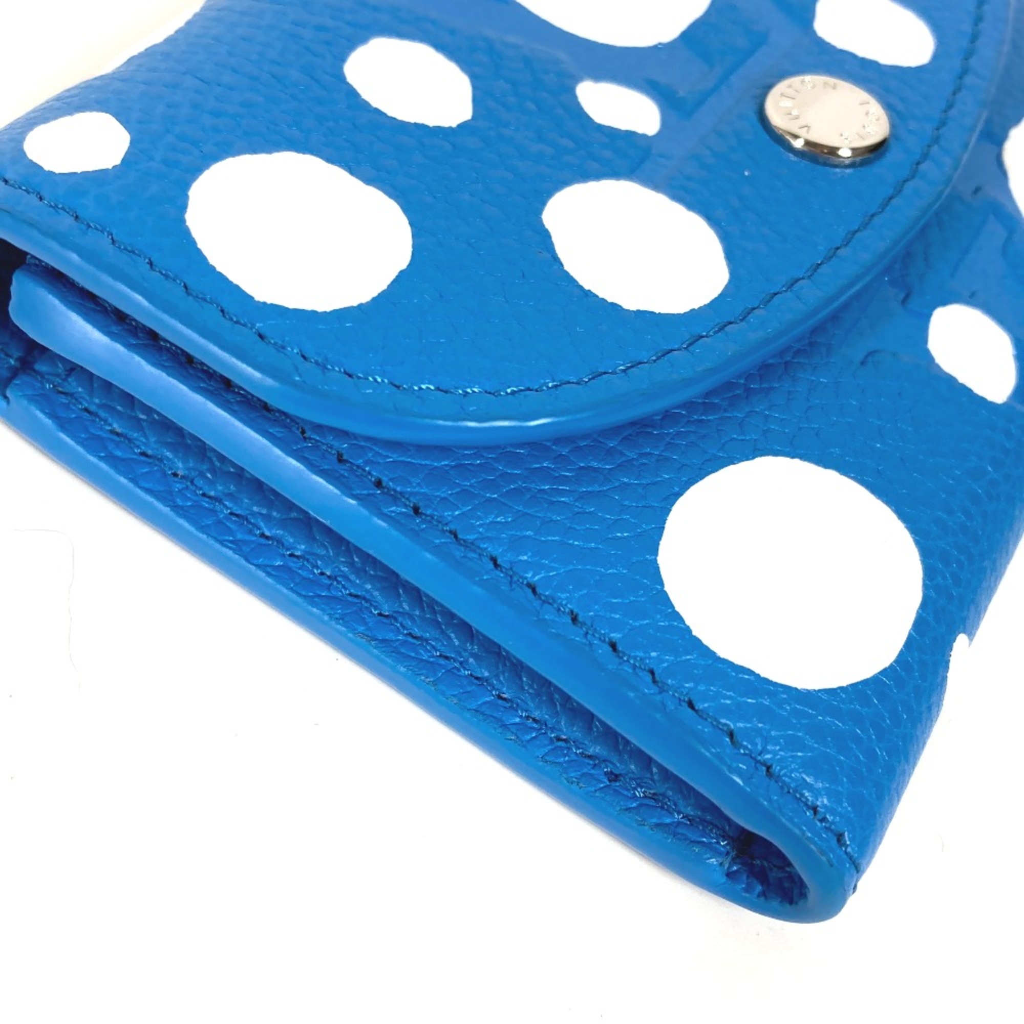 Louis Vuitton M81984 LV x YK Yayoi Kusama collaboration MonogramEmpreinte Trifold wallet blue White