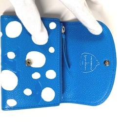 Louis Vuitton M81984 LV x YK Yayoi Kusama collaboration MonogramEmpreinte Trifold wallet blue White