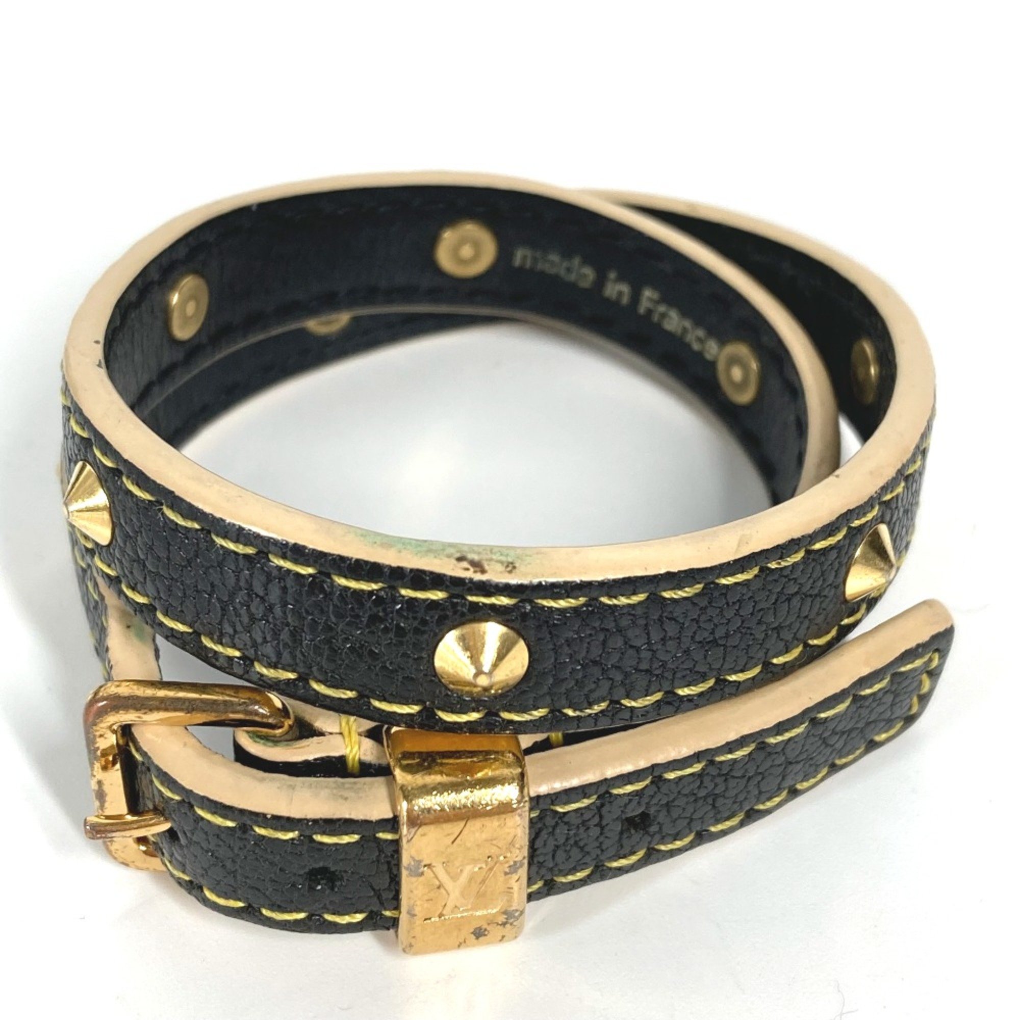 Louis Vuitton M91844 Suhali Studs accessories double Bracelet Noir Black